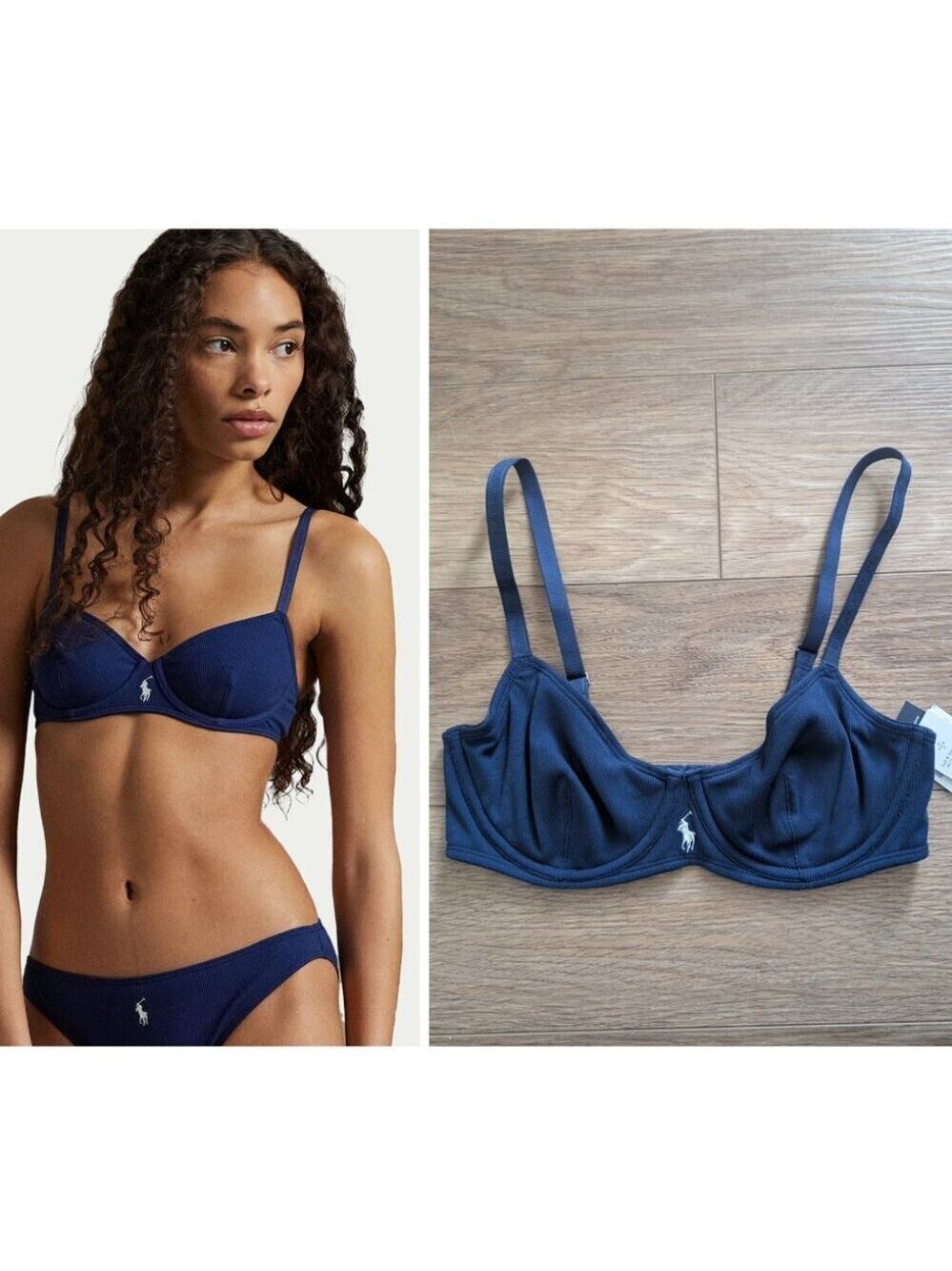 Polo Ralph Lauren |  Modern Rib Demi Bra In Navy 36C